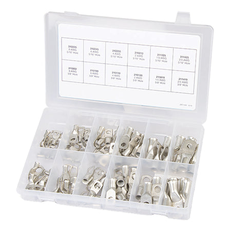 100-Piece Tinned Copper Lug Kit