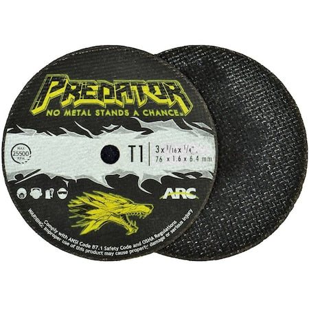 Abrasive Cut-Off Wheel, 3 in Dia, 1/16 in Thick, A46T Series