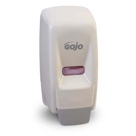 800mL Bag-in-Box Dispenser, Push-Style, White, Depth: 5-1/8"