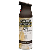 Spray Paint, Expresso Brown, Satin, Solvent, 12 oz