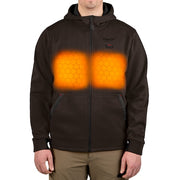 Men's Heated Hoodie, Up to 8 hours Time, Zipper Closure, Brown, Size M