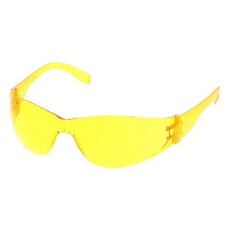 Checklite (CL1), Safety Glasses, Duramass Hard Coat, Polycarbonate Lens, Amber Frame, Frameless