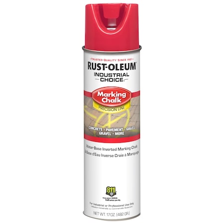 Inverted Marking Chalk Aerosol, 20 oz, Red, Water -Based