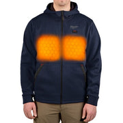 Men's Heated Hoodie, Up to 8 hours Time, Zipper Closure, Blue, Size 3XL