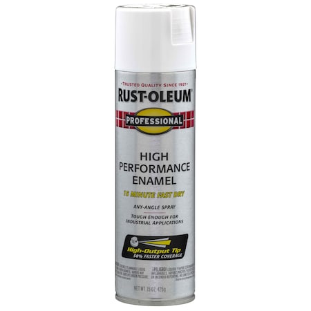 Rust Preventative Spray Paint, White, Flat, 15 Oz