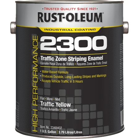 Traffic Zone Striping Paint, 1 gal., Yellow, Water -Based