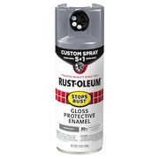 Rust Preventative Spray Paint, Smoke Gray, Gloss, Solvent, 12 Oz