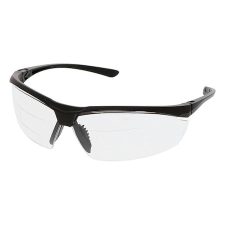 VL2, Reader Safety Glasses, Anti-Scratch, Clear Lens, Half-Frame