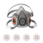 Half Mask Respirator Kit: 4 Cartridges Included, P100, 6000 Series, Thermoplastic Elastomer, Size M