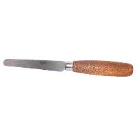 4" Skiving Knife, Flex Round Tip, Wooden Handle