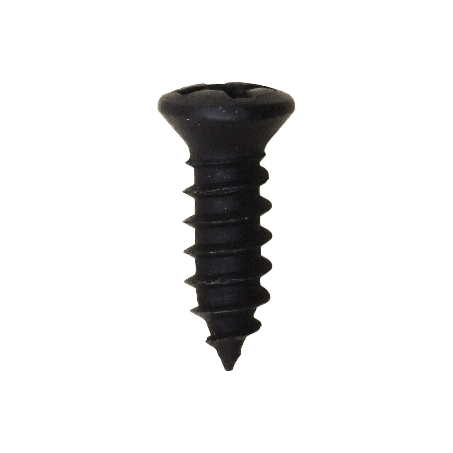 #8 x 1/2" Phillips Oval Head Tapping Screw with #6 Head Black Oxide