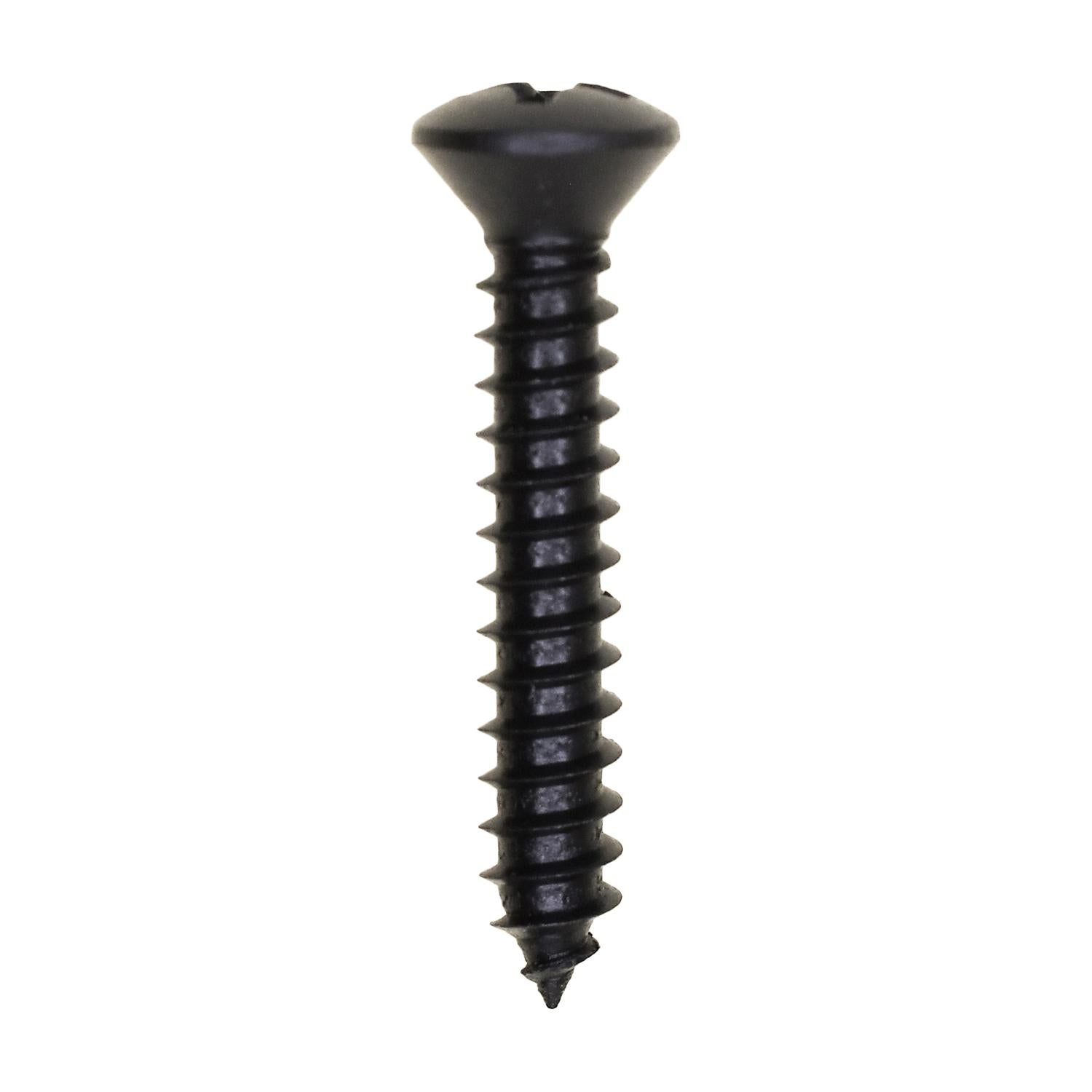 #8 x 1" Phillips Oval Head Tapping Screw Black Oxide