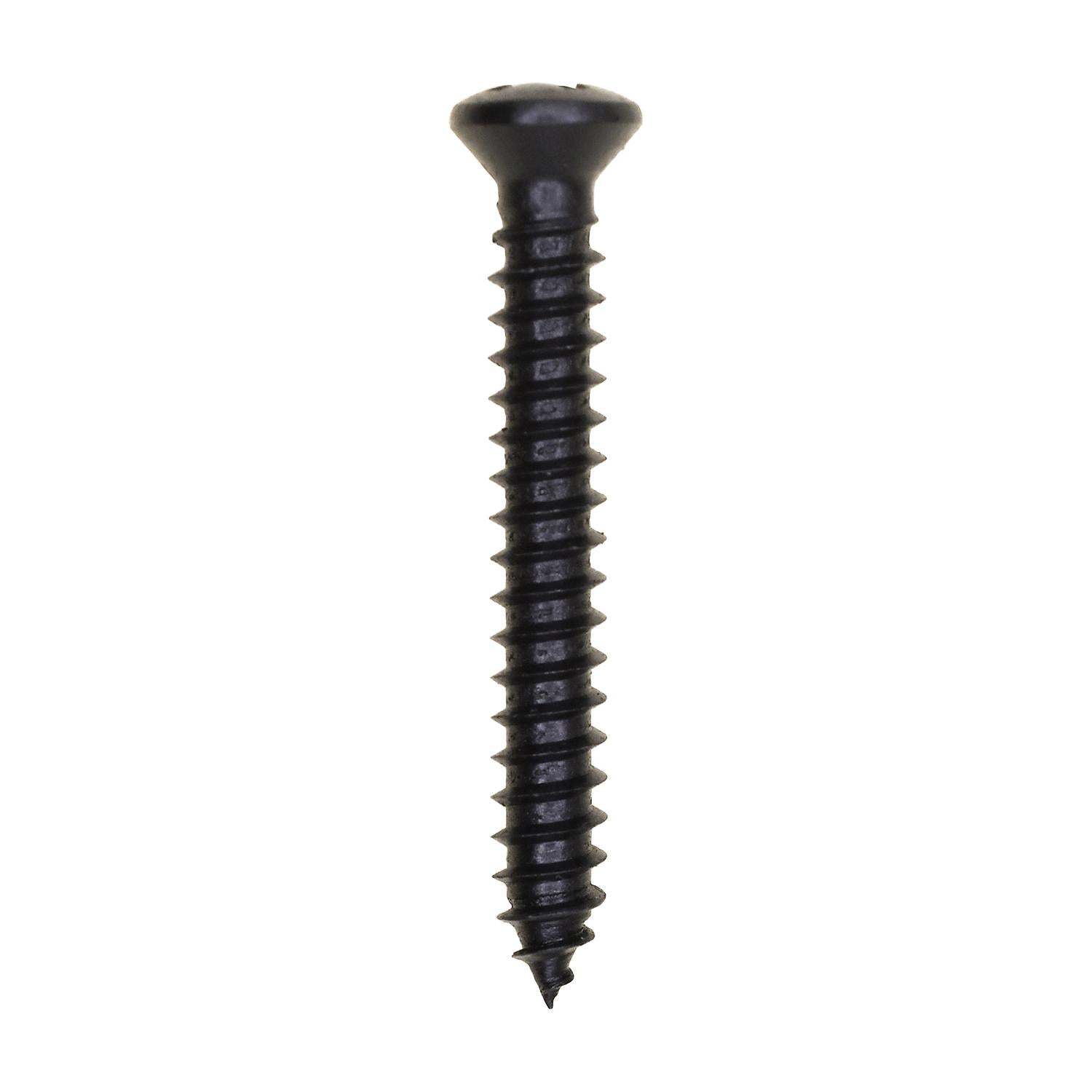 #8 x 1-1/4" with #6 Head Phillips Oval Head Tapping Screw Black Oxide