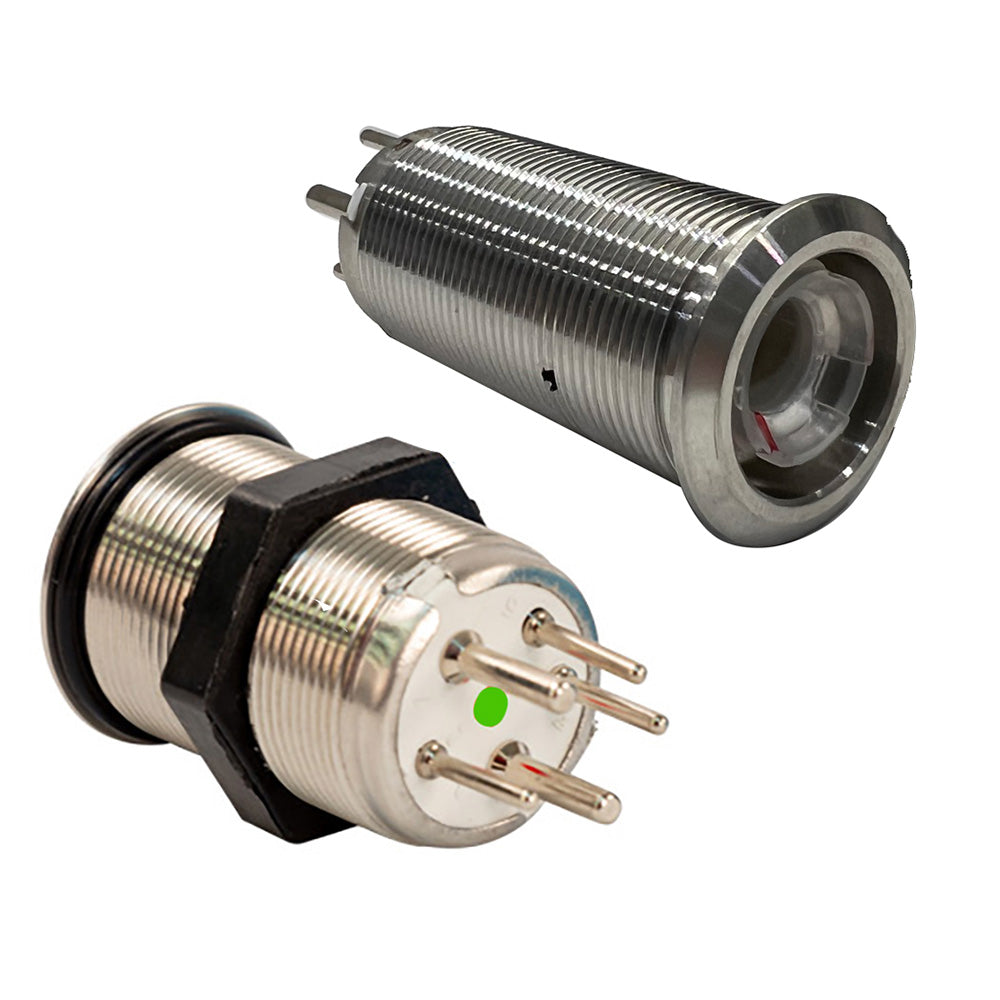 22mm Inrush Push Button Switch Momentary - Blue/Red LED - Switch Body Only