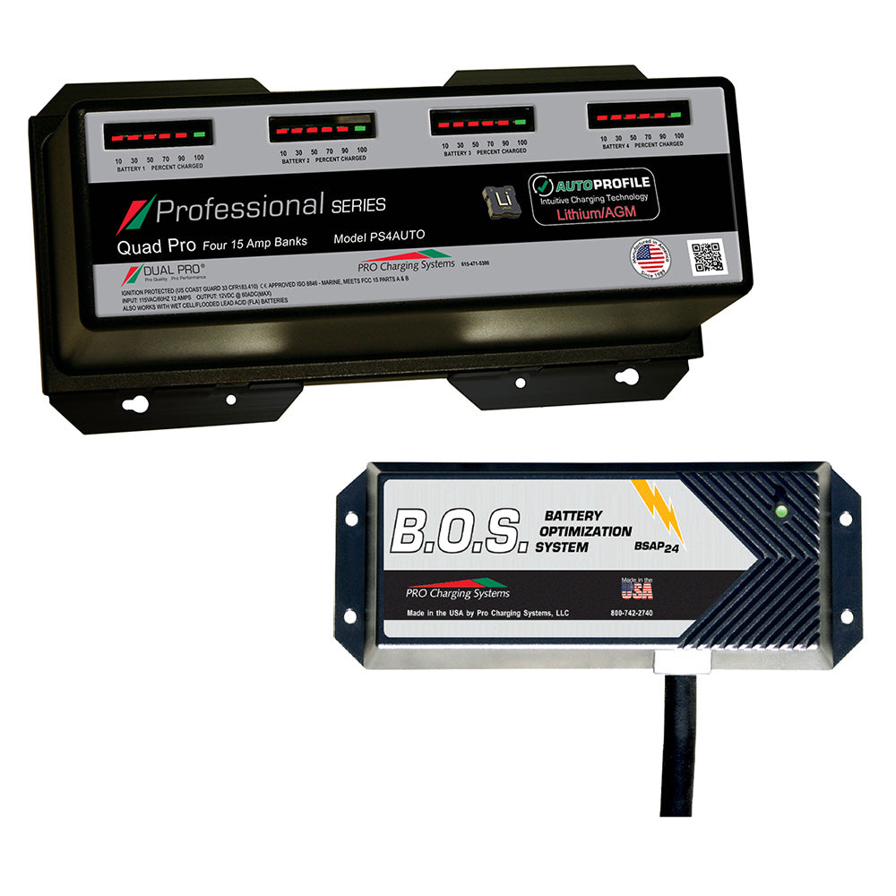 PS4 Auto 4 Bank Battery Charger w/2 Bank B.O.S.