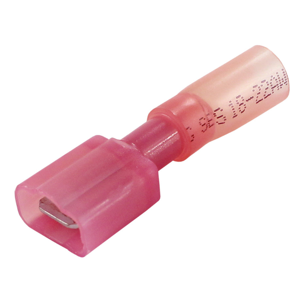 22-18 AWG Fully-Insulated Male Disconnect Terminal - Red - 25 Pack