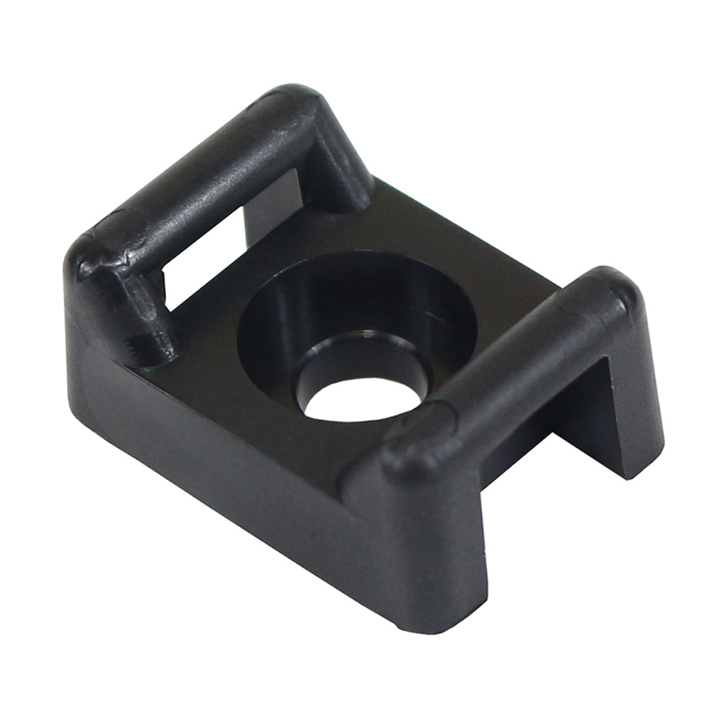 Screw Down Cable Tie Mount - #10 Screw Mount Method - Black - 100 Pack
