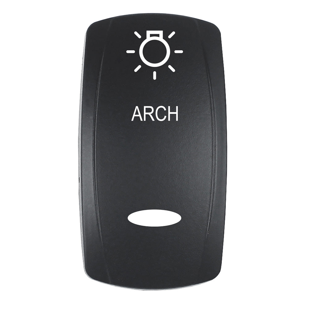 Actuator - 'ARCH' f/V Series Contura Switches - Black - Laser Etched (Top/Bottom Light)