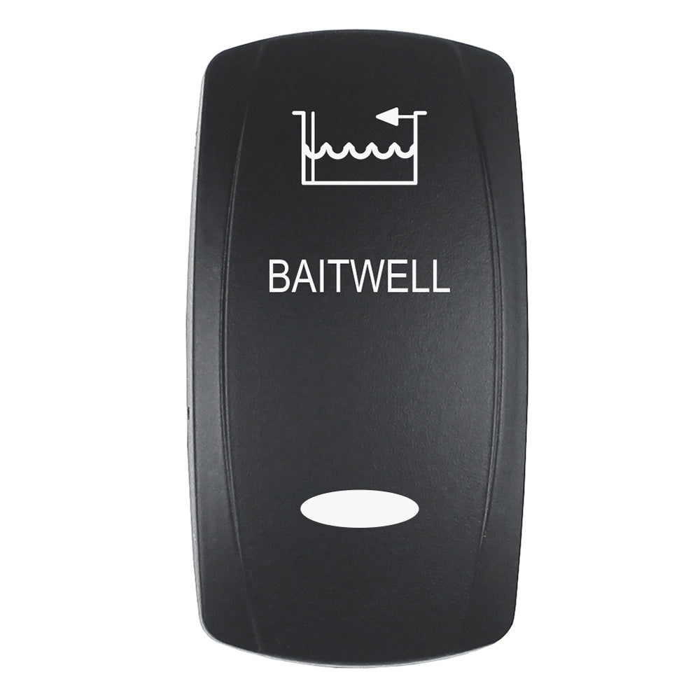 Actuator - 'BAITWELL' f/V Series Contura Switches - Black - Laser Etched (Top/Bottom Light)