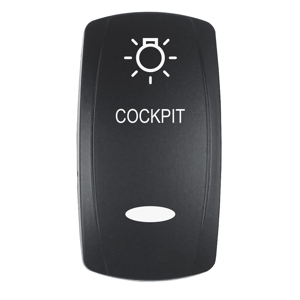 Actuator - 'COCKPIT' f/V Series Contura Switches - Black - Laser Etched (Top/Bottom Light)