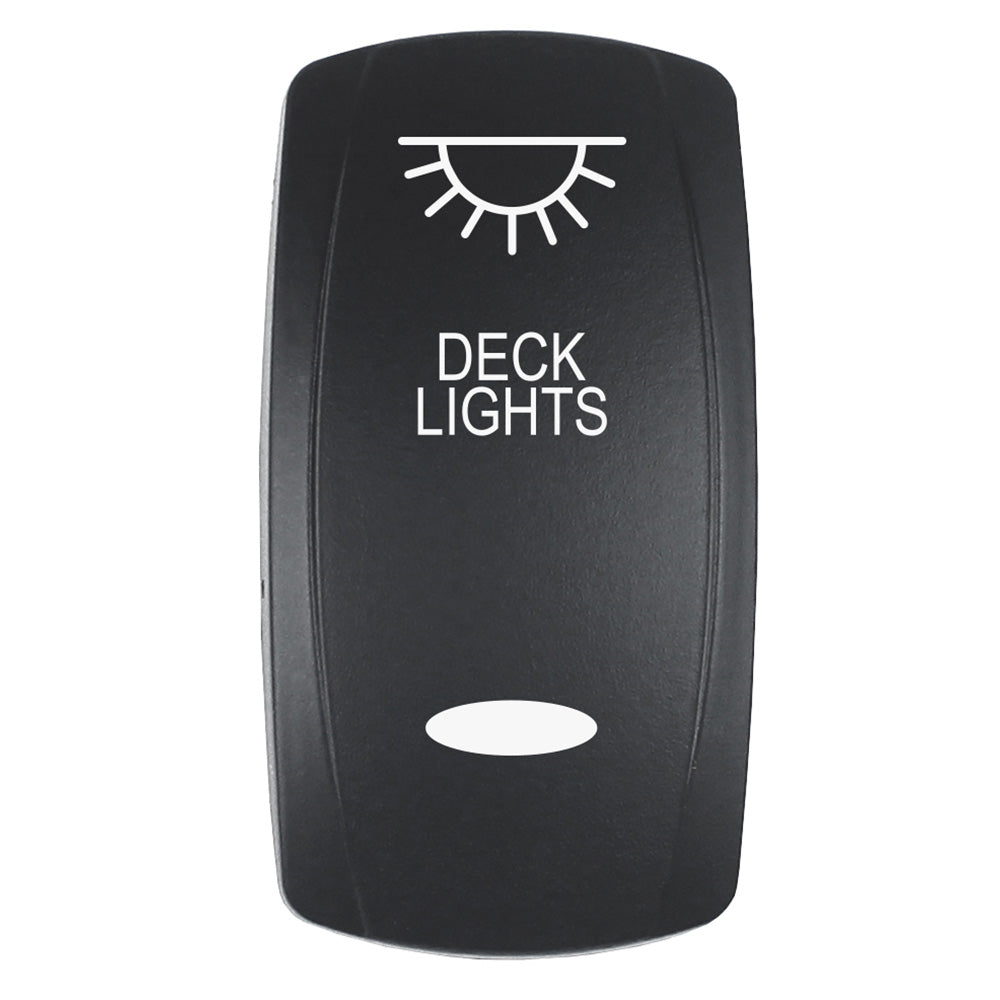 Actuator - 'DECK LIGHTS' f/V Series Contura Switches - Black - Laser Etched (Top/Bottom Light)