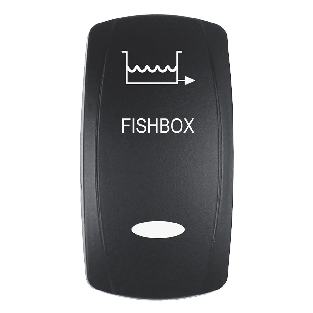 Actuator - 'FISHBOX' f/V Series Contura Switches - Black - Laser Etched (Top/Bottom Light)