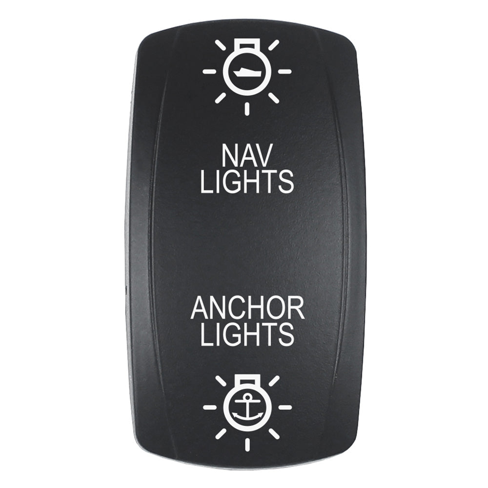 Actuator - 'NAV/ANC' f/V Series Contura Switches - Black - Laser Etched (Top/Bottom Light)