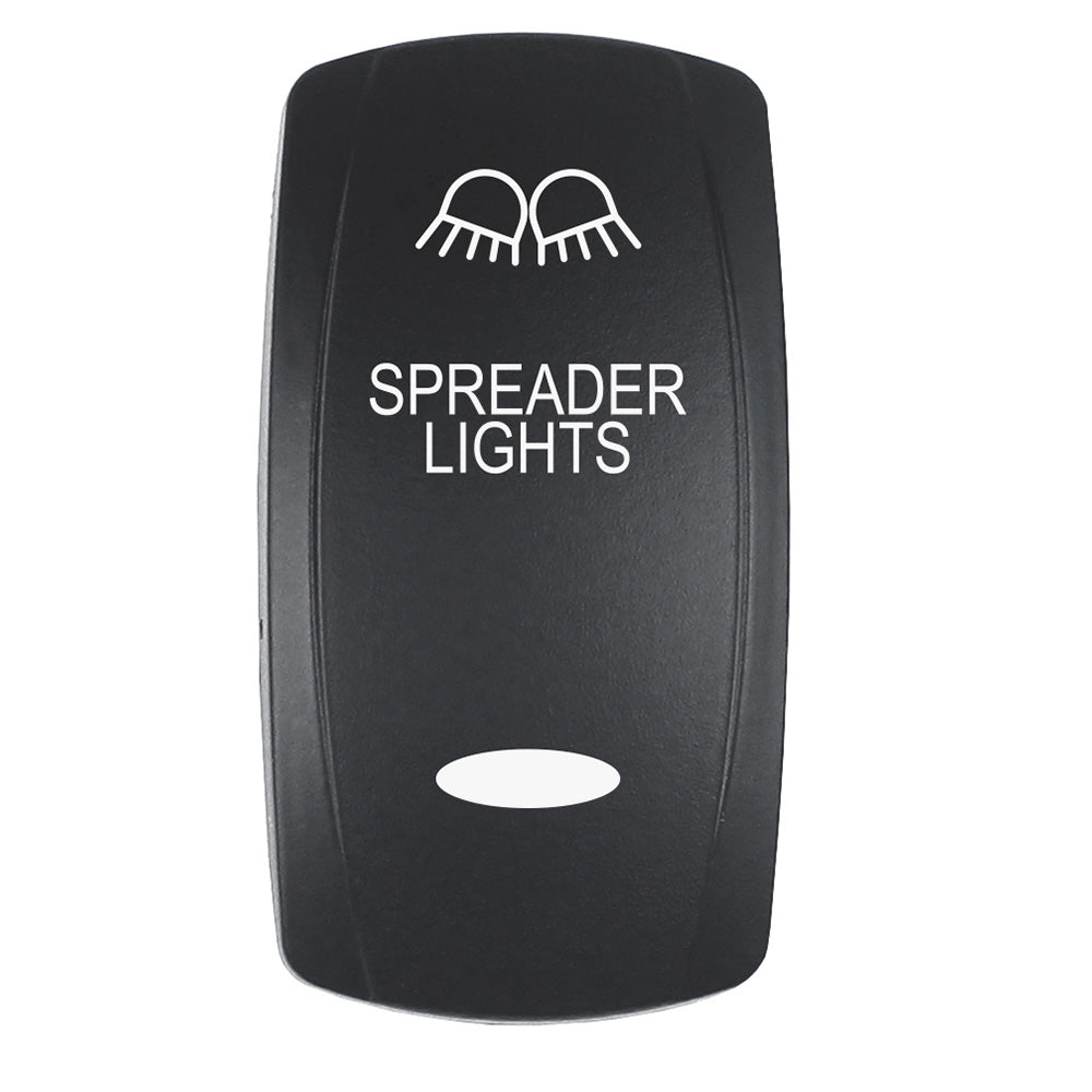 Actuator - 'SPREADER LIGHTS' f/V Series Contura Switches - Black - Laser Etched (Top/Bottom Light)