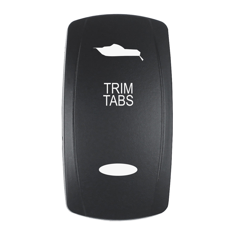 Actuator - 'TRIM TABS' f/V Series Contura Switches - Black - Laser Etched (Top/Bottom Light)