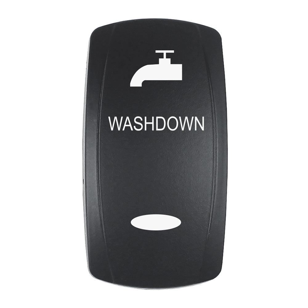 Actuator - 'WASHDOWN' f/V Series Contura Switches - Black - Laser Etched (Top/Bottom Light)