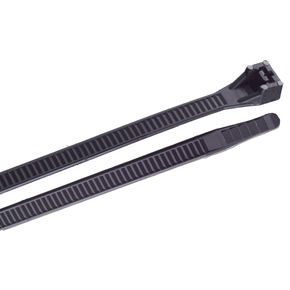 8" UV Black Heavy Duty Cable Zip Ties - 100 Pack