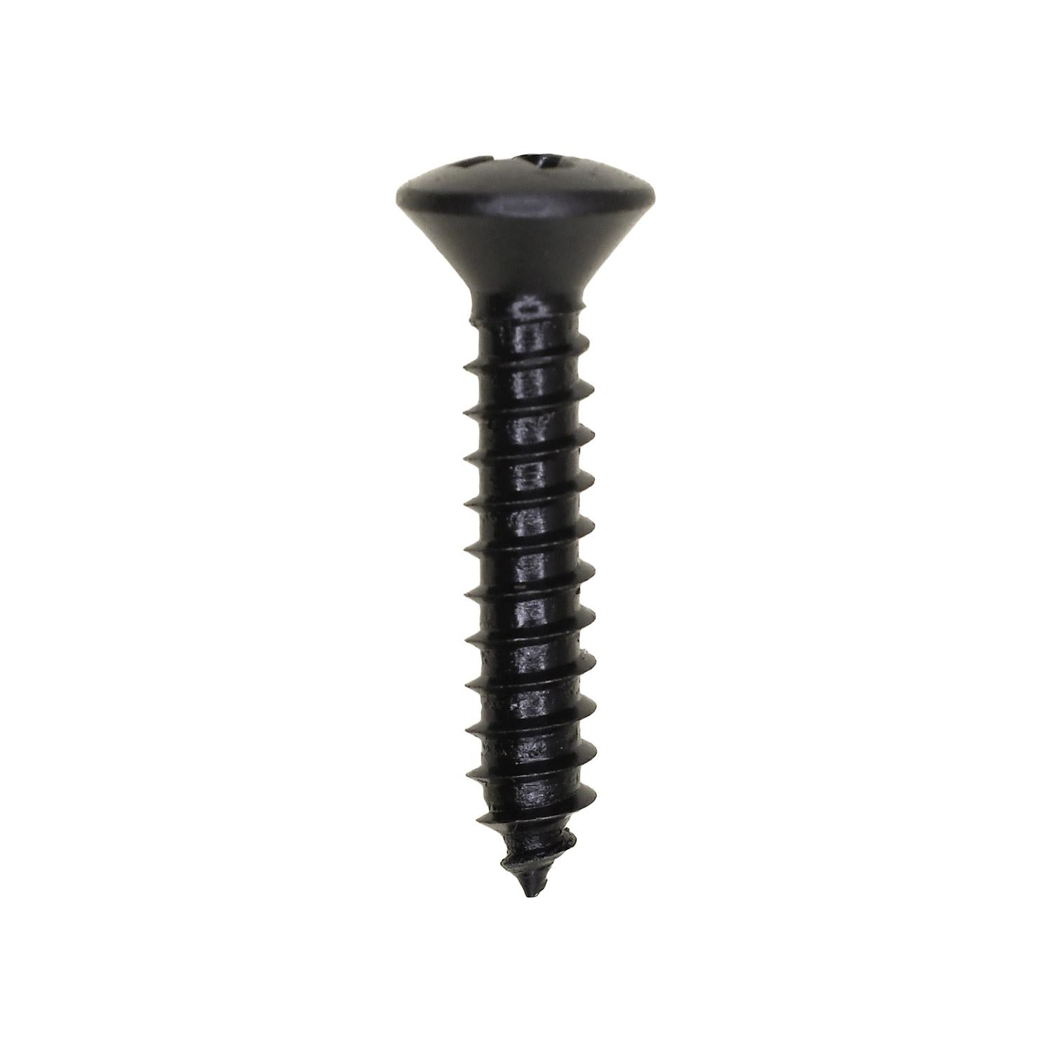 #10 x 1" Phillips Oval Head Tapping Screw - Black Oxide