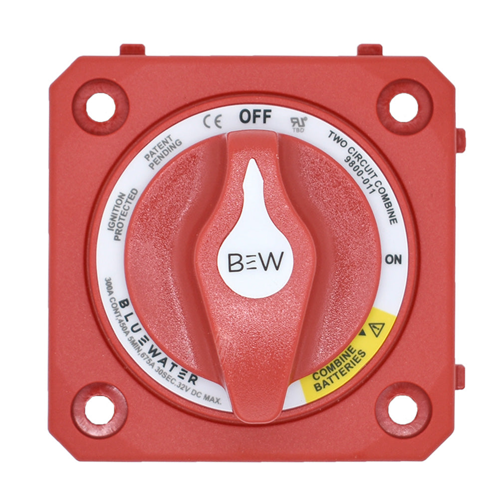 Off/On Combine Battery Switch w/o Base - Panel Mount - Red