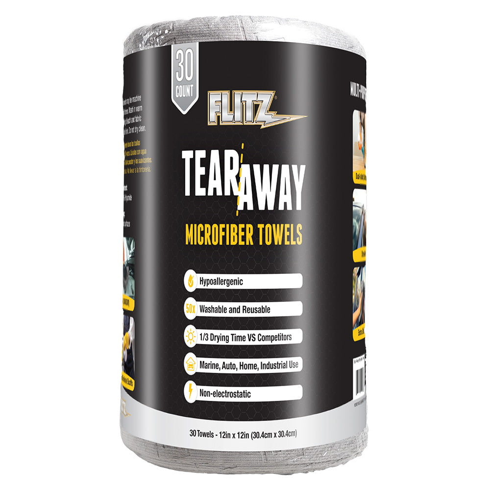 12" x 12" Tear-Away Microfiber Towels - Grey *30-Pack