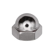 1/4"-20 x 7/16" Steel Acorn Cap Nut - Nickel