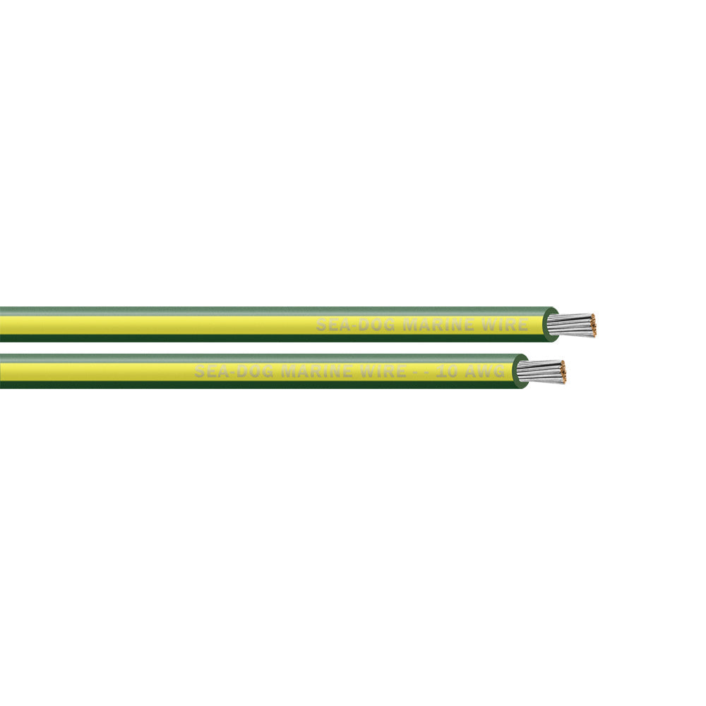 10 AWG Green/Yellow Stripe Primary Wire - 500'
