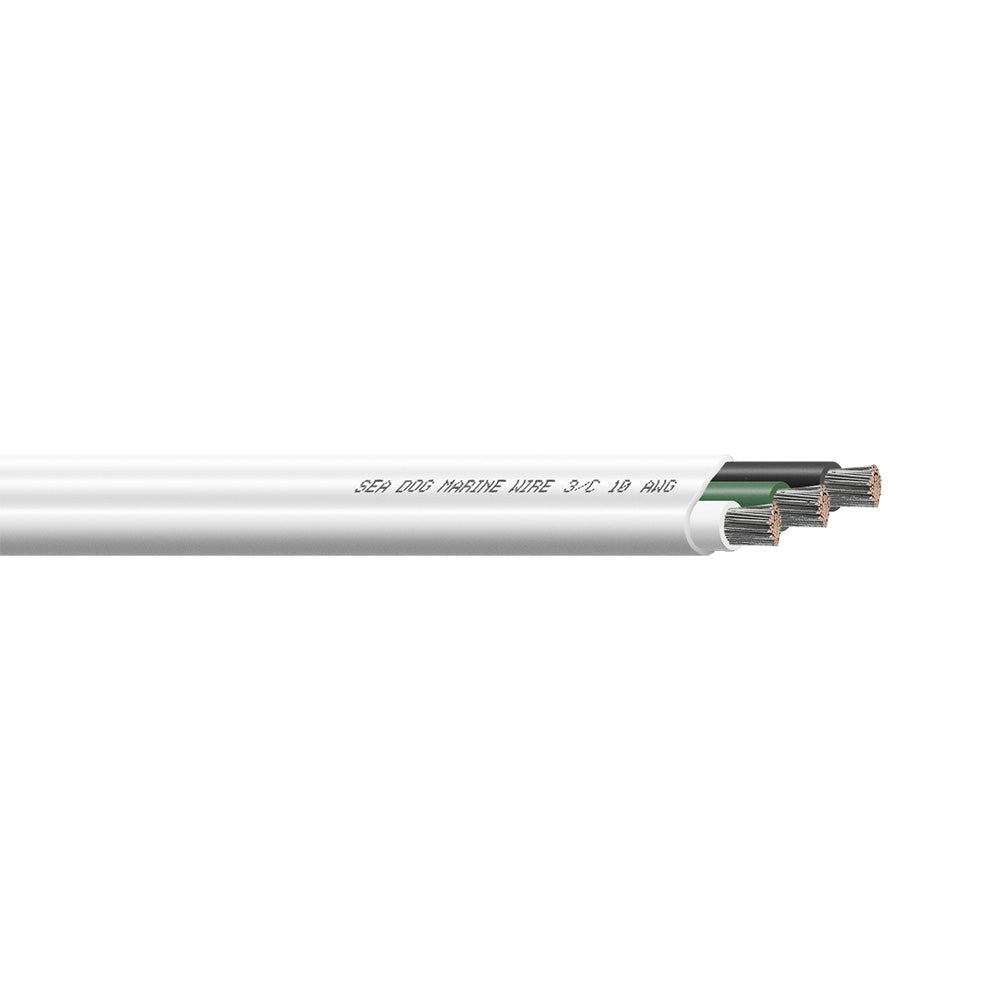 10/3 AWG Flat Triplex Wire - White/Green/Black - 100'