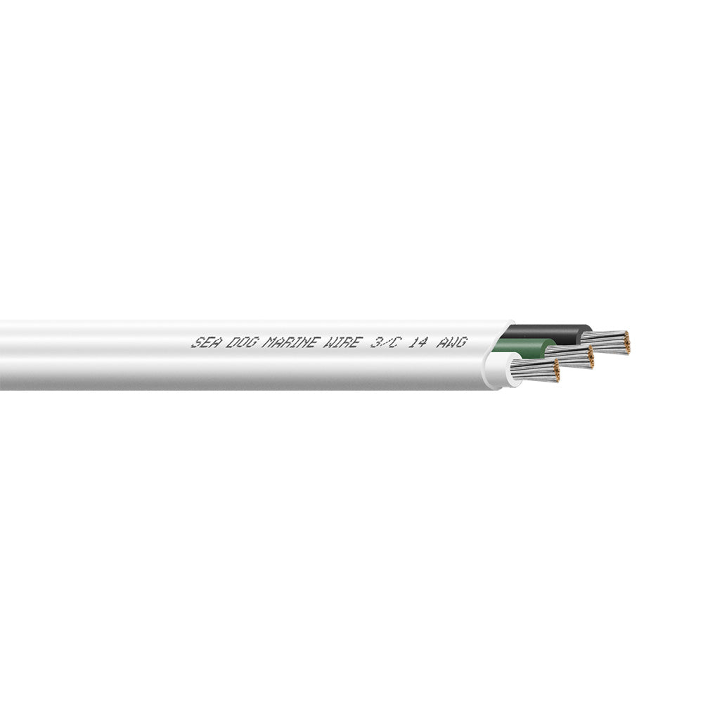 14/3 AWG Flat Triplex Wire - White/Green/Black - 250'