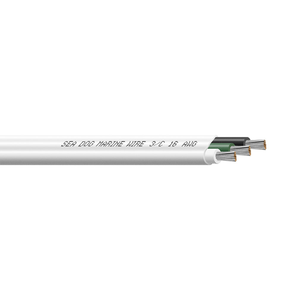 16/3 AWG Flat Triplex Wire - White/Green/Black - 1000'