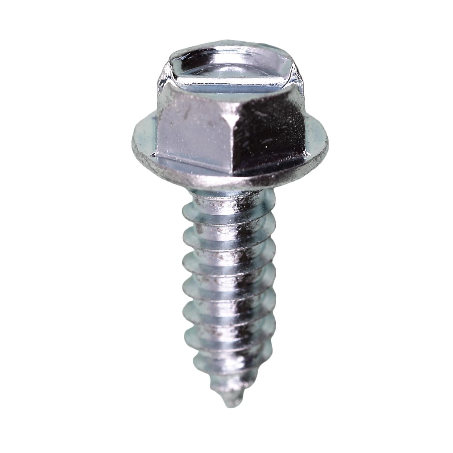 #14 x 3/4" Slotted Hex Washer Head License Plate Screw