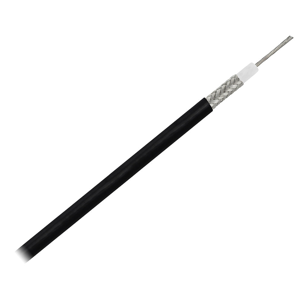 RG58AU Coax Cable Stranded TV Cond TV Braid - Black Jacket - 200'