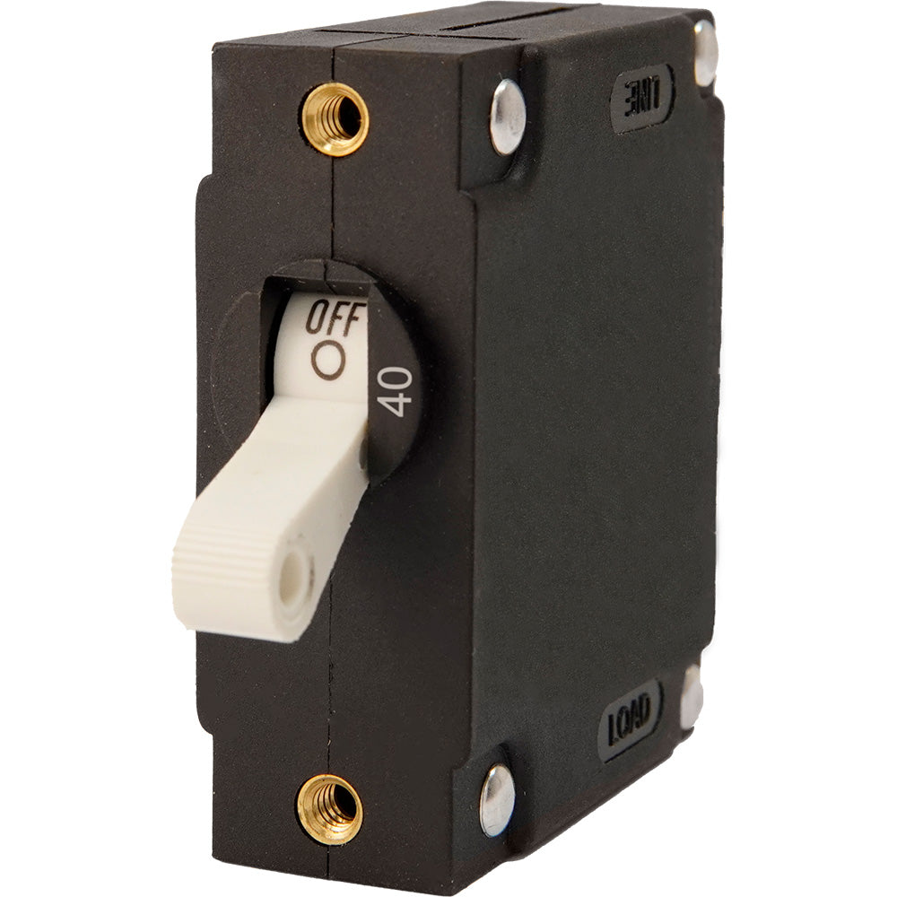 A Series White Toggle Panel Mount Circuit Breaker - Single Pole 40A