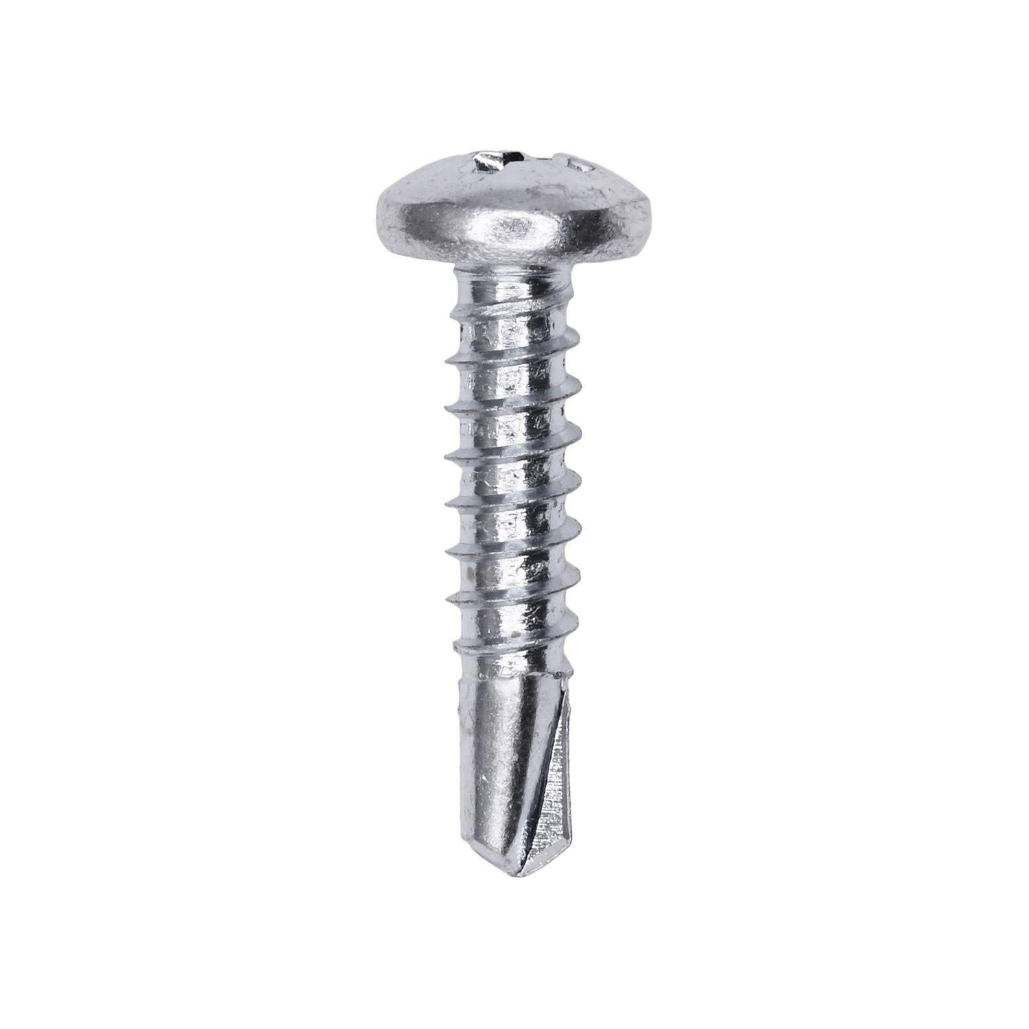 #12 x 1" Phillips Pan Head Number 2 Teks Screw - Zinc