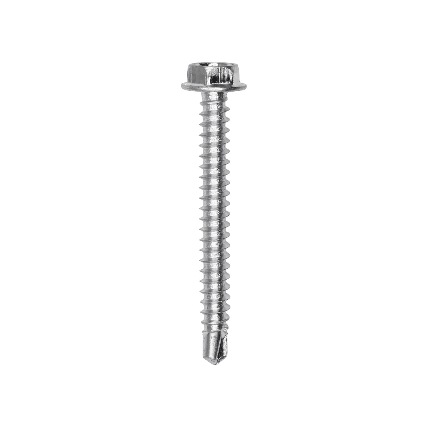 #8 x 1-1/2" Indented Hex Washer Head Number 2 Teks Screw - Zinc
