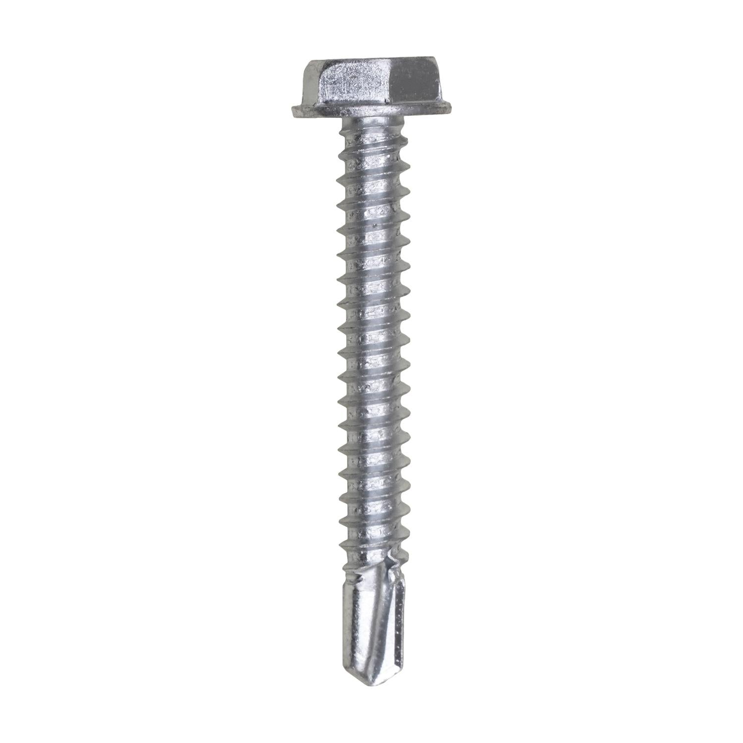 #10 x 1-1/2" Indented Hex Washer Head Number 3 Super Teks - Zinc