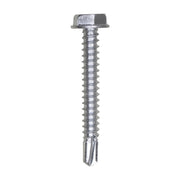 #10 x 1-1/2" Indented Hex Washer Head Number 3 Super Teks - Zinc