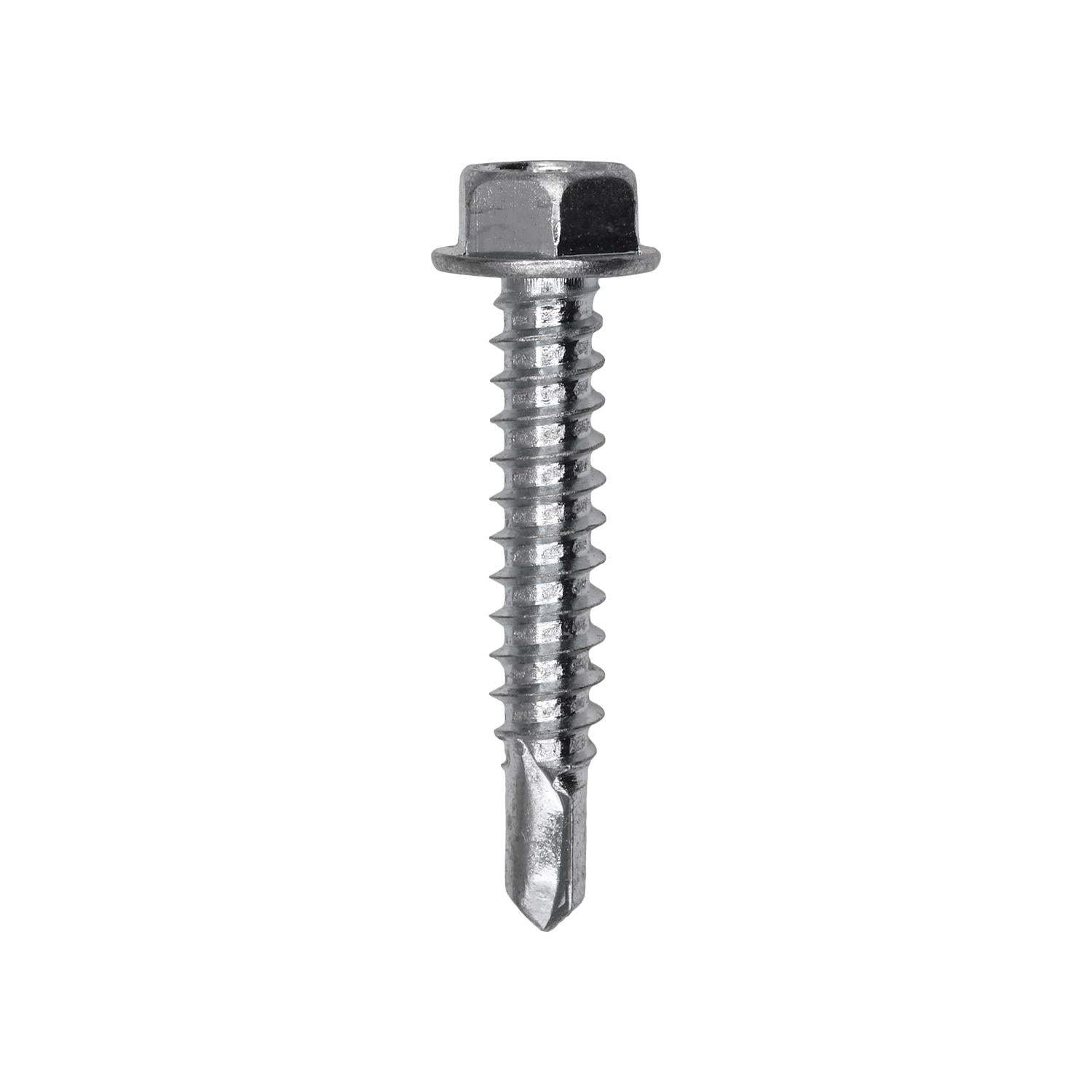 #12 x 1"-1/4" Indented Hex Washer Head Number 3 Super Teks - Zinc