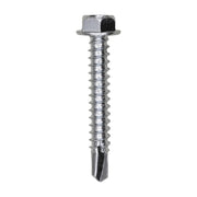 #12 x 1"-1/2" Indented Hex Washer Head Number 3 Super Teks - Zinc