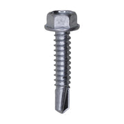 #14 x 1-1/4" Indented Hex Washer Head Number 3 Super Teks - Zinc