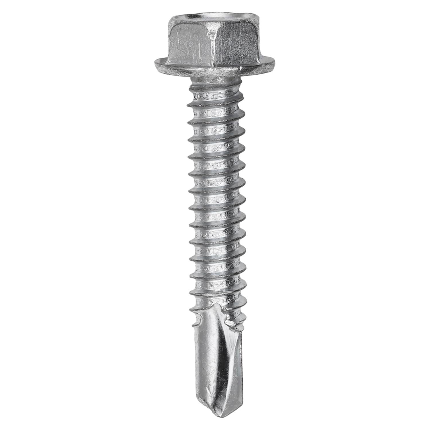 #14 x 1-1/2" Indented Hex Washer Head Number 3 Super Teks - Zinc